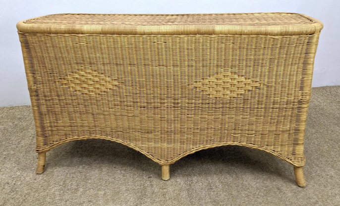 Wrapped Rattan Wicker Console Hall Table | C. BIRD
